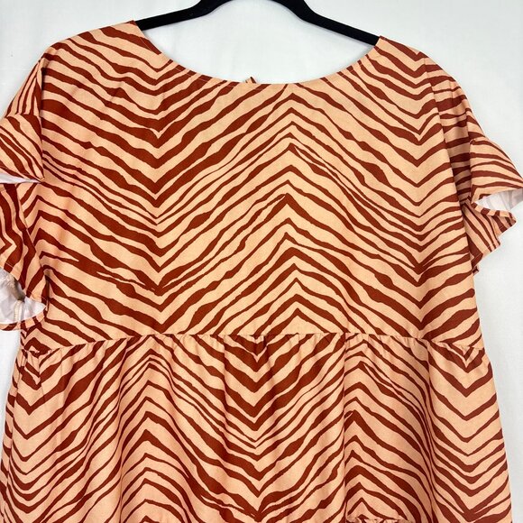 NWT Nine West Zebra Print Women's Dress Size XL Tiered Safari - Picture 4 of 14